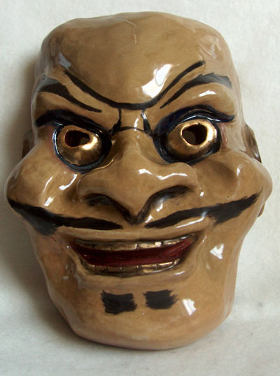 ceramic Noh Fox God mask